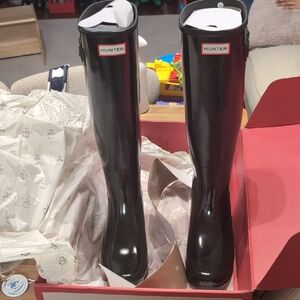 Hunter Black Tall Rain Boots